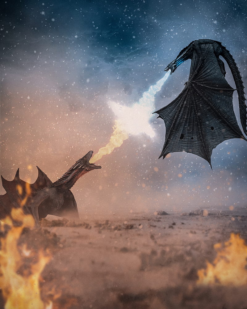 Game of thrones, dragon, fight, got hq, HD phone wallpaper