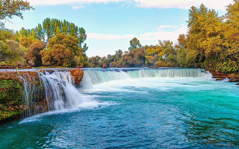 Manavgat Waterfall, autumn, Antalya, Manavgat River, beautiful waterfall, Manavgat, Turkey, HD wallpaper