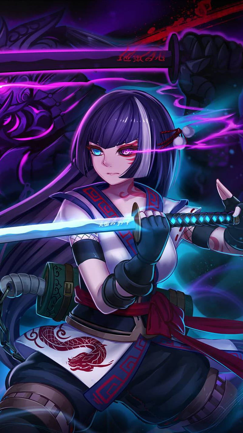 Anime ninja girl, cool, HD phone wallpaper | Peakpx
