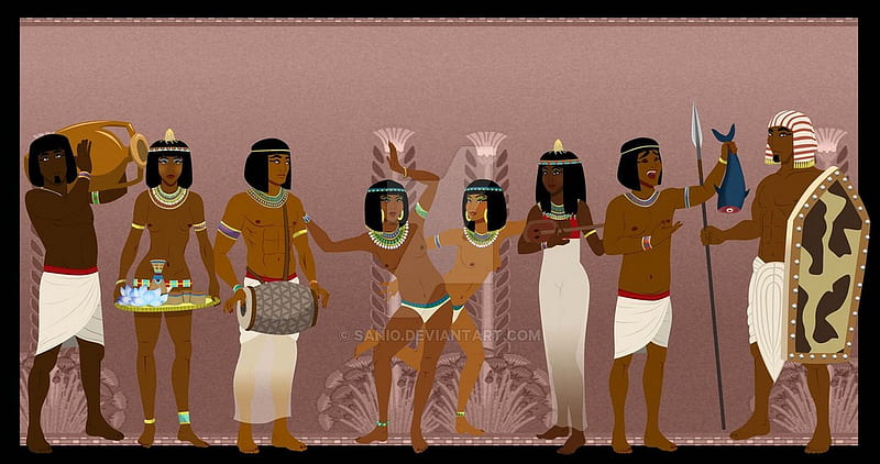 Ancient_Egyptians, clothes, art, old, Egypt, HD wallpaper Ancient_Egyptians, clothes, art, old, Egypt, HD wallpaper