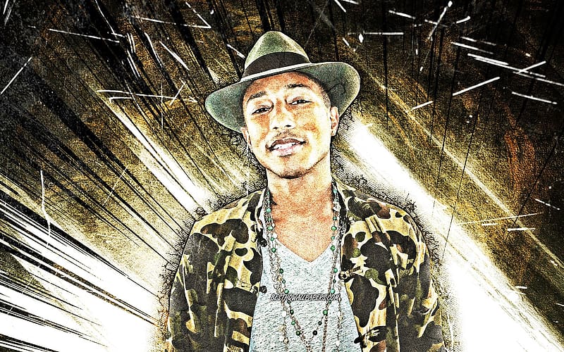 Pharrell Williams Grunge Art American Singer Music Stars, chanteur, pharrell williams, singer, grunge art, stars, celebrities, people, music, american, HD wallpaper