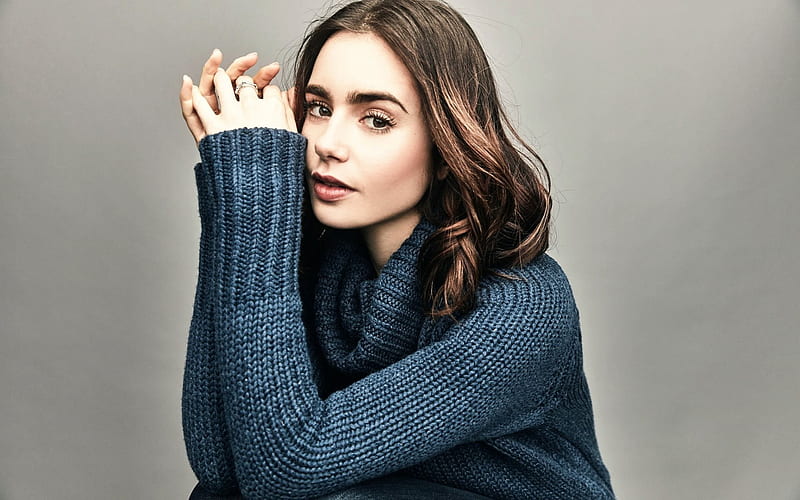 5. Lily Collins' Stunning Blue Hair Moments - wide 1