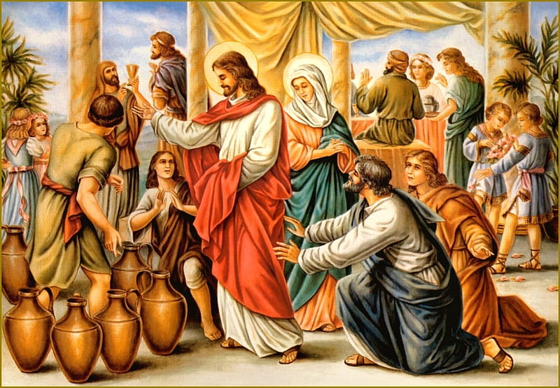 Wedding feast at Cana, christ, jesus, cana, miracle, wedding, HD wallpaper