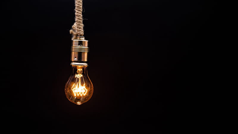 Bulb Light Hanging With Rope Minimalist, HD wallpaper