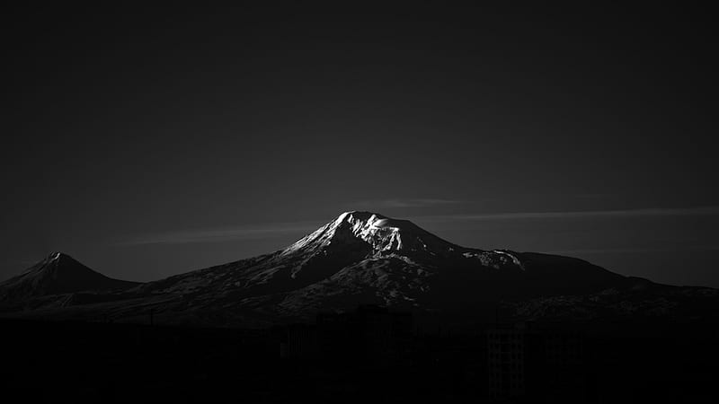 Fuji Mountain Black Black Aesthetic, HD wallpaper