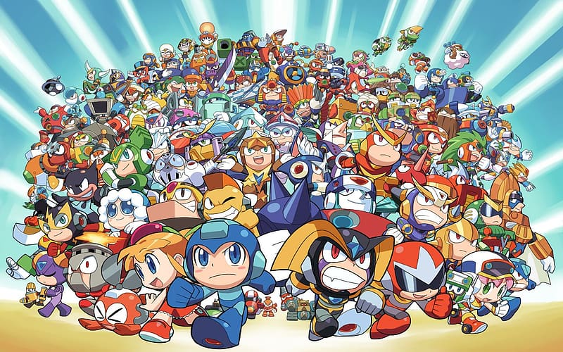 Video Game, Mega Man, Proto Man, Rock (Mega Man), Roll (Mega Man), Air Man (Mega Man), Bomb Man (Mega Man), Bond Man (Mega Man), Bright Man (Mega Man), Bubble Man (Mega Man), Burner Man (Mega Man), Burst Man (Mega Man), Buster Rod G (Mega Man), Centaur Man (Mega Man), Charge Man (Mega Man), Chill Man (Mega Man), Cloud Man (Mega Man), Clown Man (Mega Man), Cold Man (Mega Man), Commando Man (Mega Man), Concrete Man (Mega Man), Crash Man (Mega Man), Crystal Man (Mega Man), Dive Man (Mega Man), Dust Man (Mega Man), Dynamo Man (Mega Man), Elec Man (Mega Man), Enker (Mega Man), Fake Man (Mega Man), Fire Man (Mega Man), Flame Man (Mega Man), Flash Man (Mega Man), ze Man (Mega Man), Frost Man (Mega Man), Galaxy Man (Mega Man), Gemini Man (Mega Man), Gravity Man (Mega Man), Grenade Man (Mega Man), Ground Man (Mega Man), Guts Man (Mega Man), Gyro Man (Mega Man), Hard Man (Mega Man), Heat Man (Mega Man), Search Man (Mega Man), Shade Man (Mega Man), Shadow Man (Mega Man), Sheep Man (Mega Man), Slash Man (Mega Man), Solar Man (Mega Man), Spark Man (Mega Man), Spring Man (Mega Man), Stone Man (Mega Man), Sunstar (Mega Man), Metal Man (Mega Man), Aqua Man (Mega Man), Astro Man (Mega Man), Auto (Mega Man), Ballade (Mega Man), Bass (Megaman), Blade Man (Mega Man), Blizzard Man (Mega Man), Copy Mega (Mega Man), Cut Man (Mega Man), Drill Man (Mega Man), Hornet Man (Mega Man), Hyper Storm H (Mega Man), Ice Man (Mega Man), Jewel Man (Mega Man), Junk Man (Mega Man), Jupiter (Mega Man), King (Mega Man), Knight Man (Mega Man), Magic Man (Mega Man), Magma Man (Mega Man), Magnet Man (Mega Man), Mars (Mega Man), Mega Water S (Mega Man), Mercury (Mega Man), Napalm Man (Mega Man), Needle Man (Mega Man), Neptune (Mega Man), Nitro Man (Mega Man), Oil Man (Mega Man), Pharaoh Man (Mega Man), Pirate Man (Mega Man), Plug Man (Mega Man), Plum (Mega Man), Pluto (Mega Man), Pump Man (Mega Man), Punk (Mega Man), Quick Man (Mega Man), Quint (Mega Man), Ring Man (Mega Man), Ripot (Mega Man), Sakugarne (Mega Man), Saturn (Mega Man), Skull Man (Mega Man), Snake Man (Mega Man), Splash Woman (Mega Man), Star Man (Mega Man), Strike Man (Mega Man), Sword Man (Mega Man), Tengu Man (Mega Man), Terra (Mega Man), Time Man (Mega Man), Toad Man (Mega Man), Top Man (Mega Man), Tornado Man (Mega Man), Turbo Man (Mega Man), Uranus (Mega Man), Venus (Mega Man), Wave Man (Mega Man), Wind Man (Mega Man), Wood Man (Mega Man), Yamato Man (Mega Man), Mega Man Powered Up, HD wallpaper