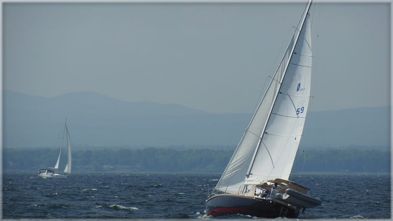 Lake Champlain Sailing, lake Champlain, water, sailing, lake, Sailboat, HD wallpaper