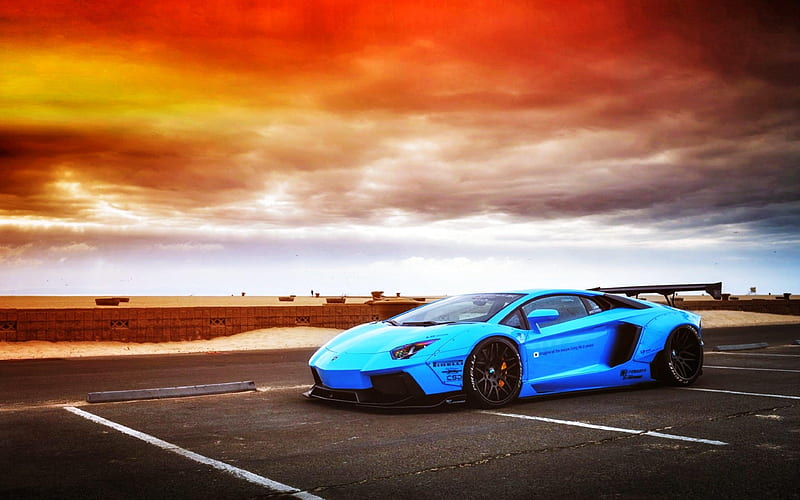 Lamborghini azul cielo, Fondo de pantalla HD | Peakpx