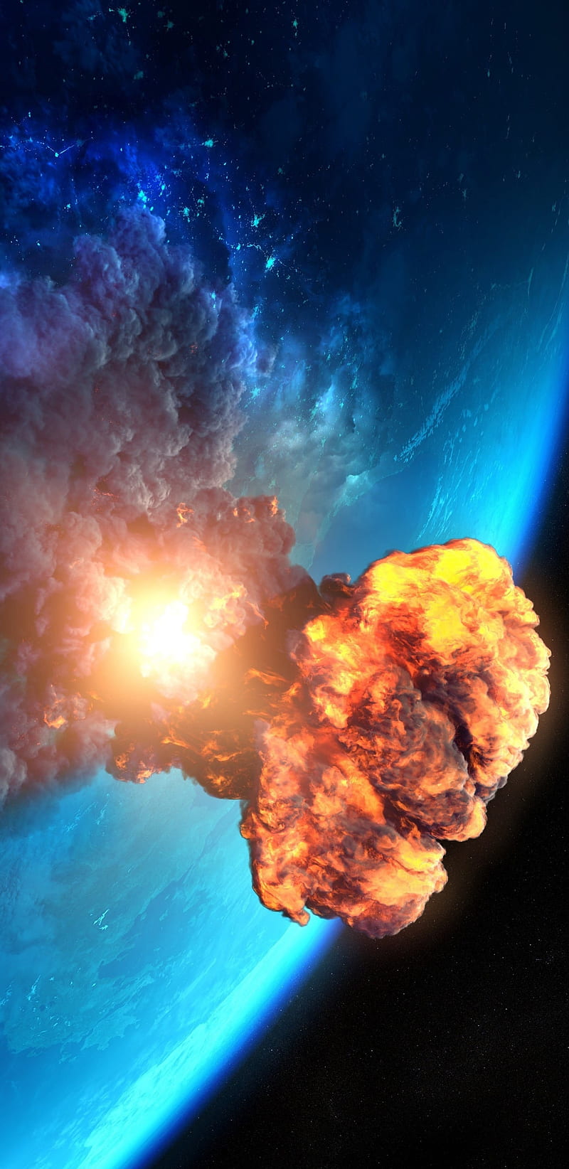 Nuclear Bomb , earth, explosion, moon, nature, nebulous, planet, space, HD phone wallpaper