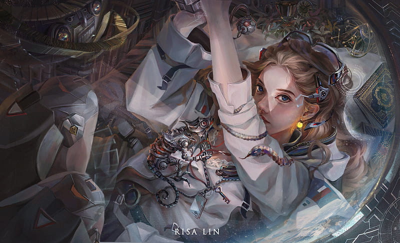 Wallpaper girl, fiction, hand, art, cyborg, sci-fi, cyberpunk for mobile  and desktop, section фантастика, resolution 1920x1392 - download