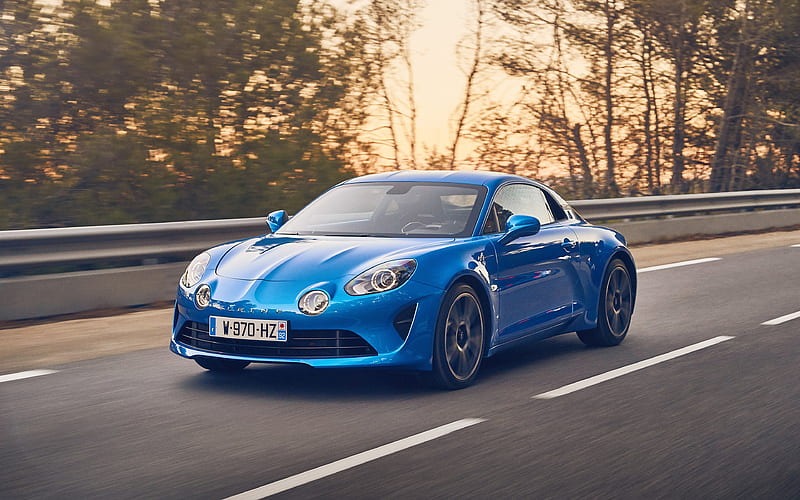 Alpine A110, 2018, blue sports coupe, French cars, Alpine Renault, HD wallpaper