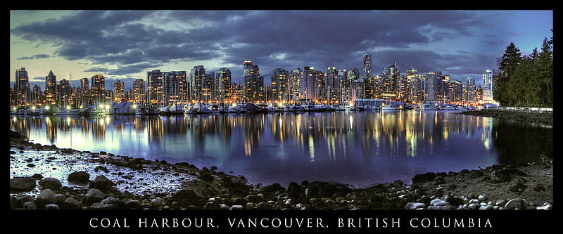 Vancouver B.C Skyline, architecture, buildings, ocean, bc, vancouver, sky, skyscrapers, skies, modern, city, water, towers, skyline, coastline, canada, HD wallpaper