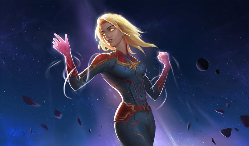Captain Marvel New, captain-marvel, superheroes, artwork, art, HD wallpaper
