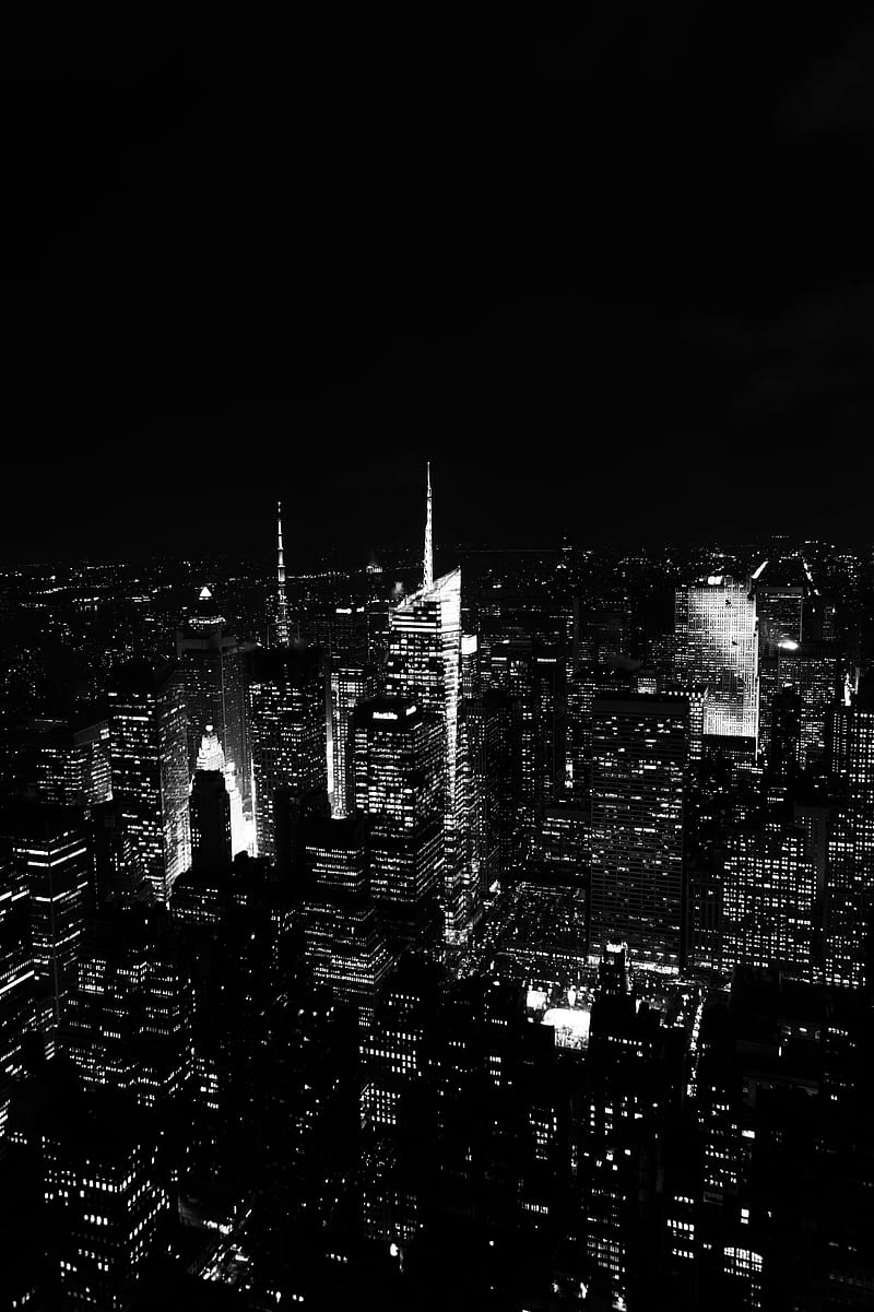 grayscale aerial graphy Empire State building, HD phone wallpaper