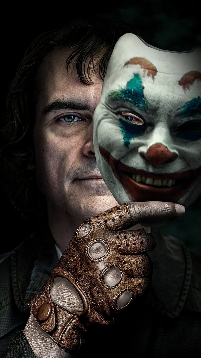 Joker, 2019, face, film, gloves, male, mask, movie, HD phone wallpaper