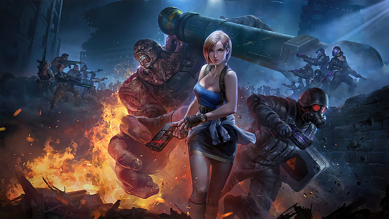 Video Game, Resident Evil 3 (2020), Hunk (Resident Evil), Jill Valentine, Nemesis (Resident Evil), Resident Evil, Resident Evil 3, HD wallpaper