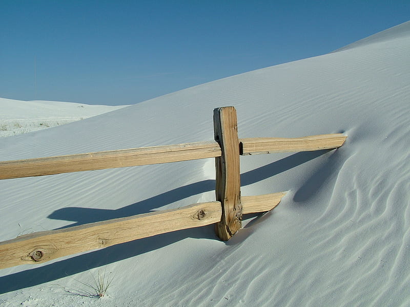White Sands, home, fence post, national park, HD wallpaper