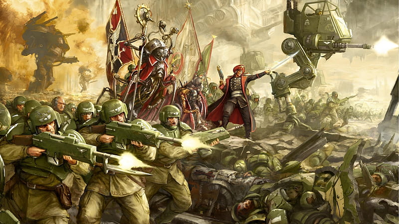 imperial guard, warhammer 40k, battle, soldiers, Games, HD wallpaper
