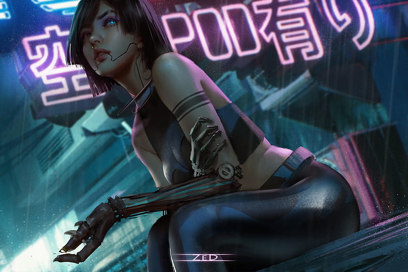 Sci Fi, Cyberpunk, Cyborg, Girl, HD wallpaper