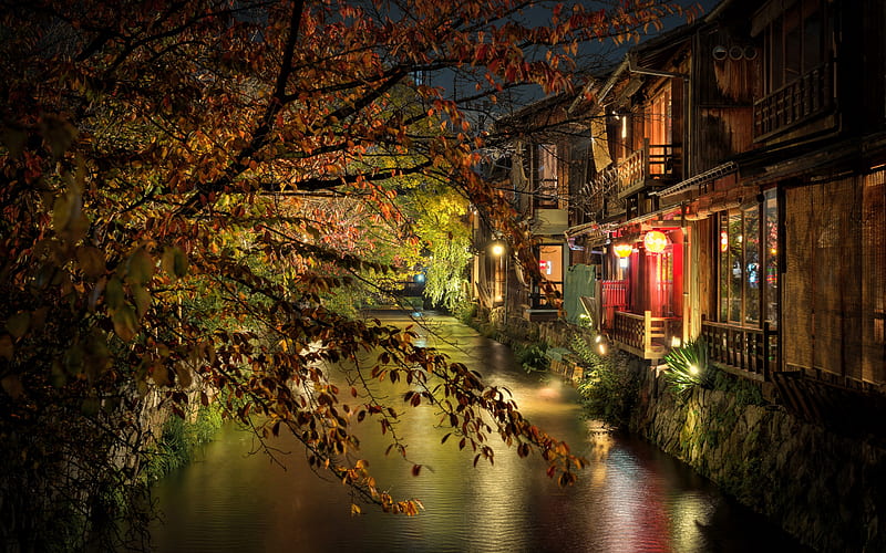 Kyoto, evening, night, Kyoto streets, japanese city, lights, japan, HD  wallpaper | Peakpx