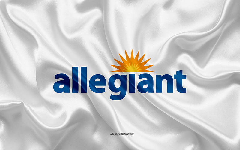 Allegiant Air logo, airline, white silk texture, airline logos, Allegiant Air emblem, silk background, silk flag, Allegiant Air, HD wallpaper