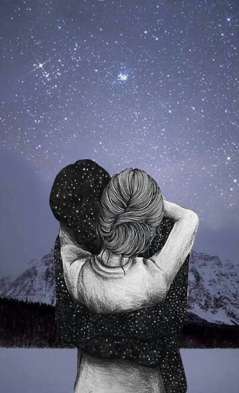 Love you , hug, stars, HD phone wallpaper