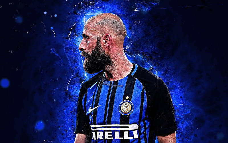 Borja Valero, midfielder, Internazionale, football, Serie A, Valero, Inter Milan, soccer, footballers, abstract art, neon lights, Inter Milan FC, HD wallpaper
