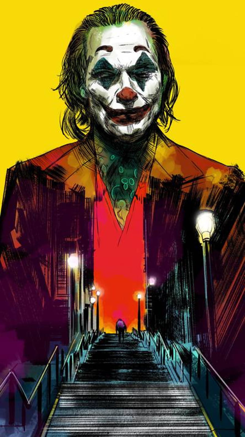 Joker Stairs , joker art, joaquin phoenix, joker 2019, HD phone wallpaper