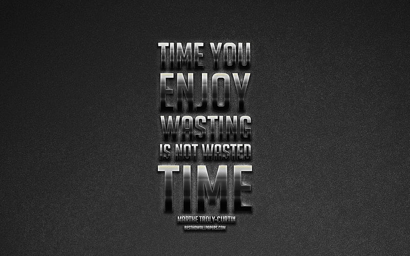Time you enjoy wasting is not wasted time, popular quotes, quotes about time, HD wallpaper