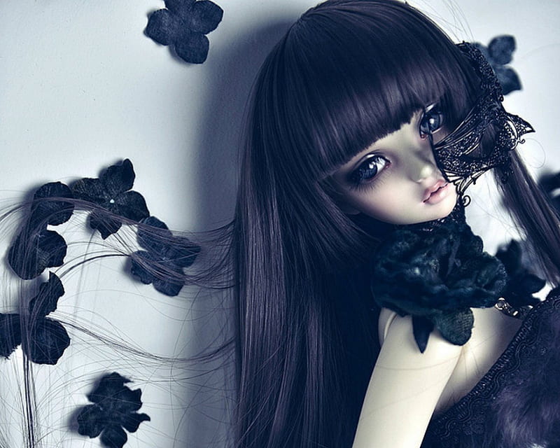 Gothic Style Doll, black, gothic, doll, girl, HD wallpaper