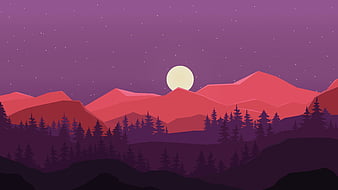 Colorful Mountains Night Minimal, mountains, minimalism, minimalist,  artist, HD wallpaper