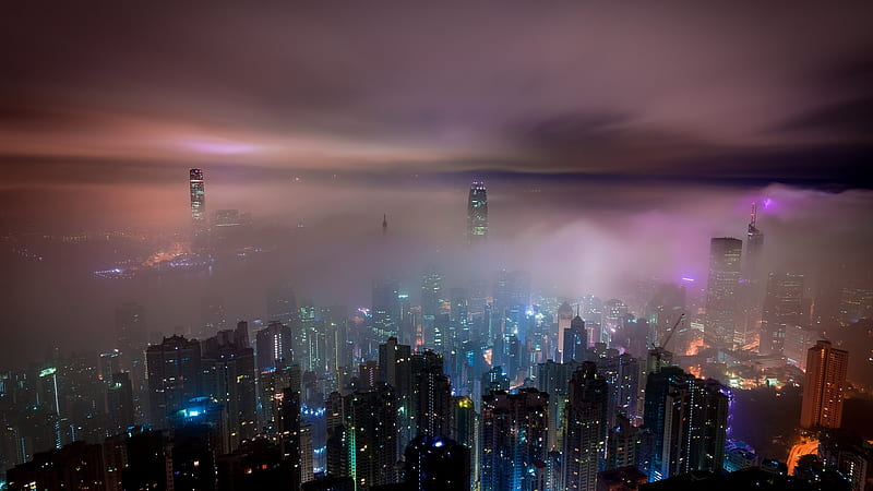 hong kong, skyscrapers, cityscape, modern architecture, City, HD wallpaper