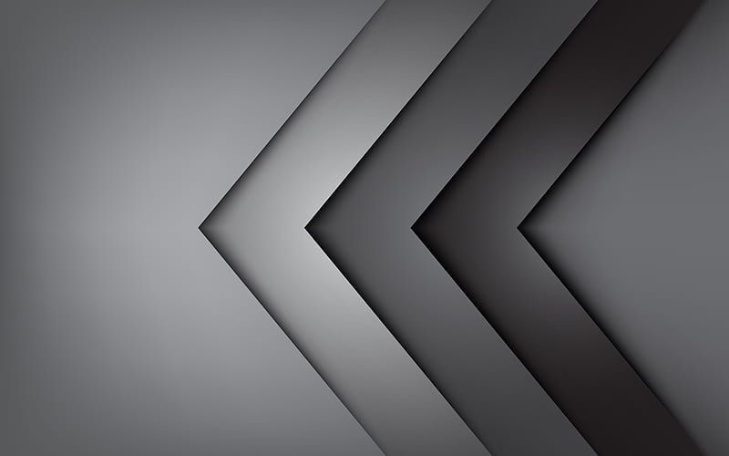 gray arrows, material design, abstract arrows, creative, geometric shapes, arrows, gray material design, strips, geometry, gray backgrounds, HD wallpaper