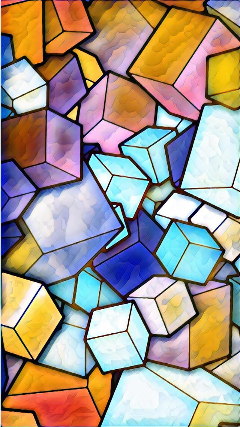 3D Cubes, anime, colors, cube, shape, unique, HD phone wallpaper