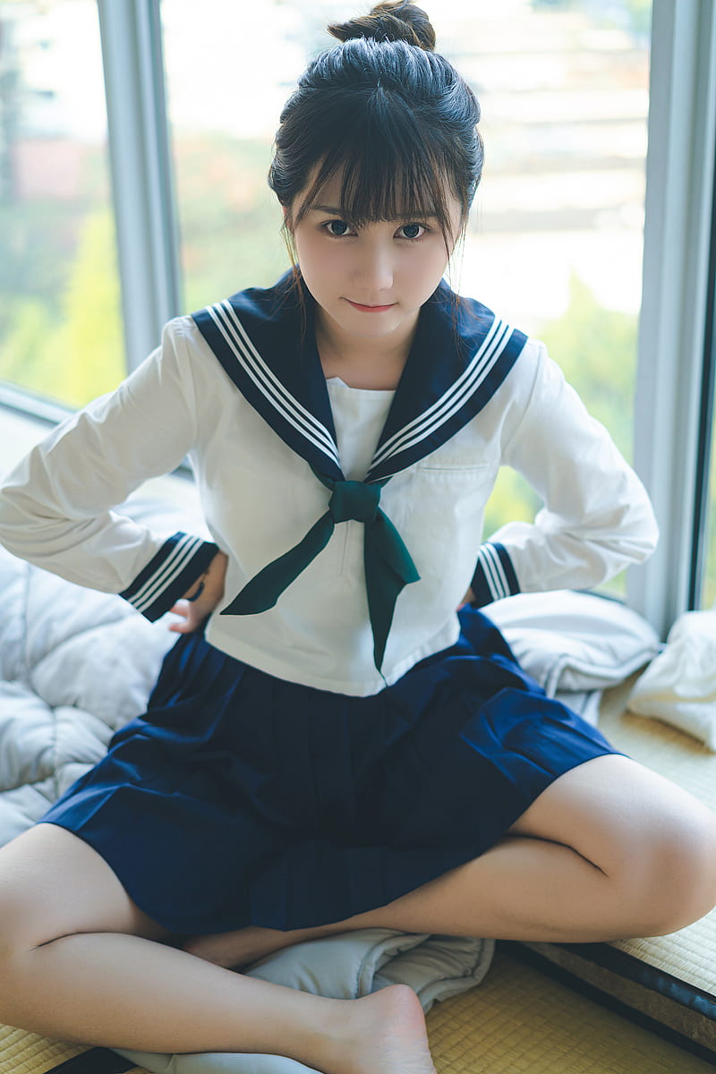 jingjiang, uniform, women, schoolgirl, schoolgirl uniform, HD phone wallpaper
