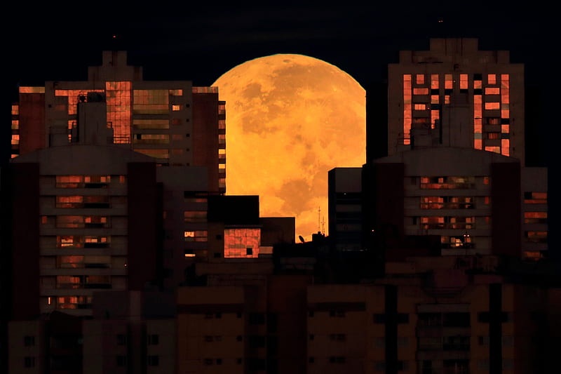 Moon Supermoon and Lunar Eclipse, HD wallpaper