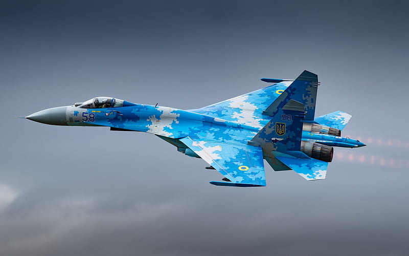 Su-27, Flanker-B, Ukrainian fighter, Ukrainian Air Force, Ukraine, military aircraft, HD wallpaper