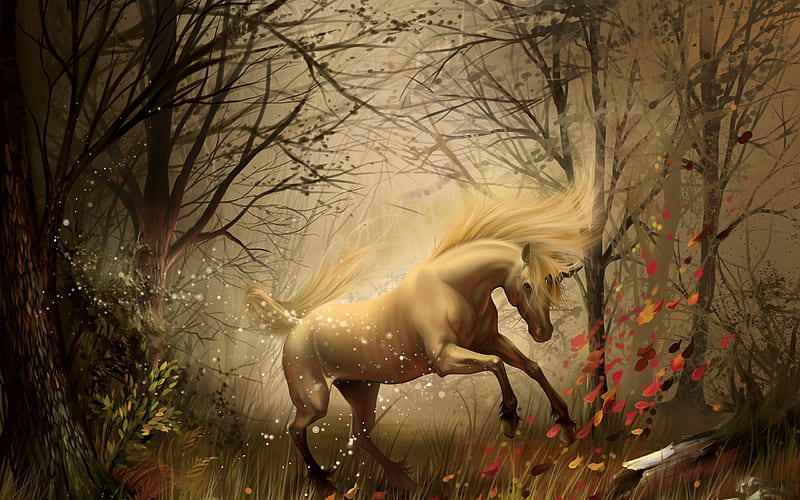 Unicorn In Dreams, unicorn, artist, digital-art, HD wallpaper