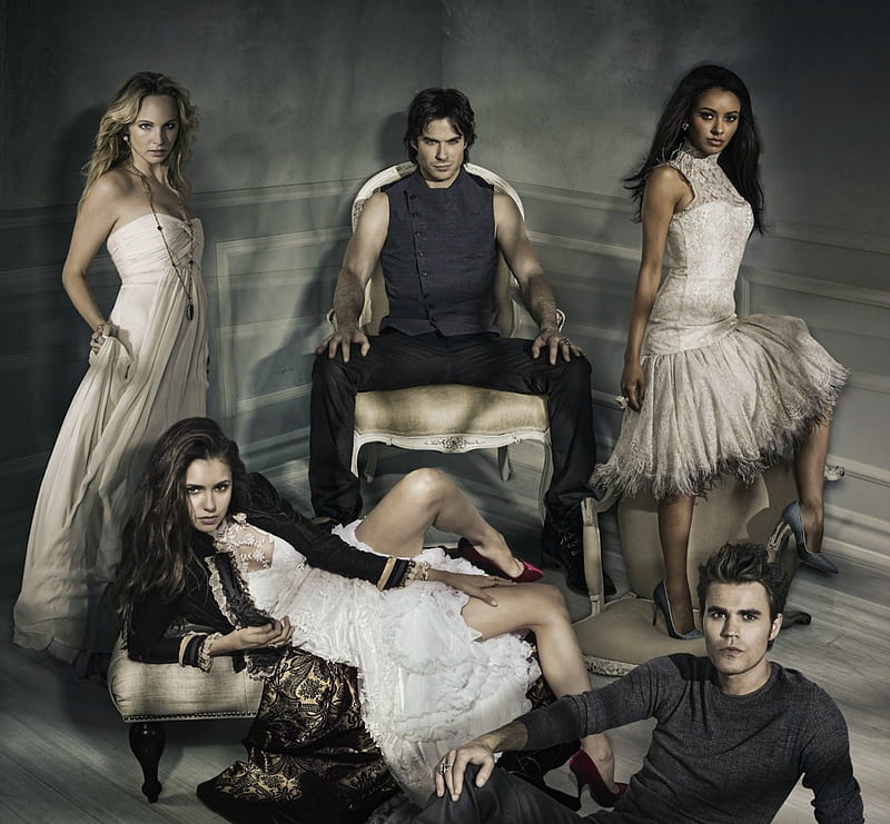 vampire diaries cast wallpaper