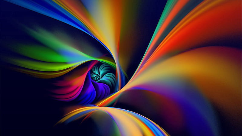 Colorful Spiral Rotation Line Abstract, HD wallpaper