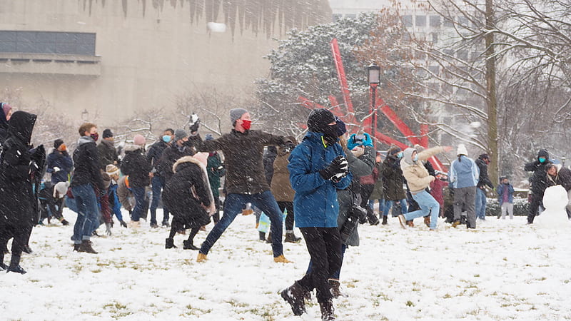 Scenes from a snowball fight during D.C.'s biggest snowstorm in years, HD wallpaper