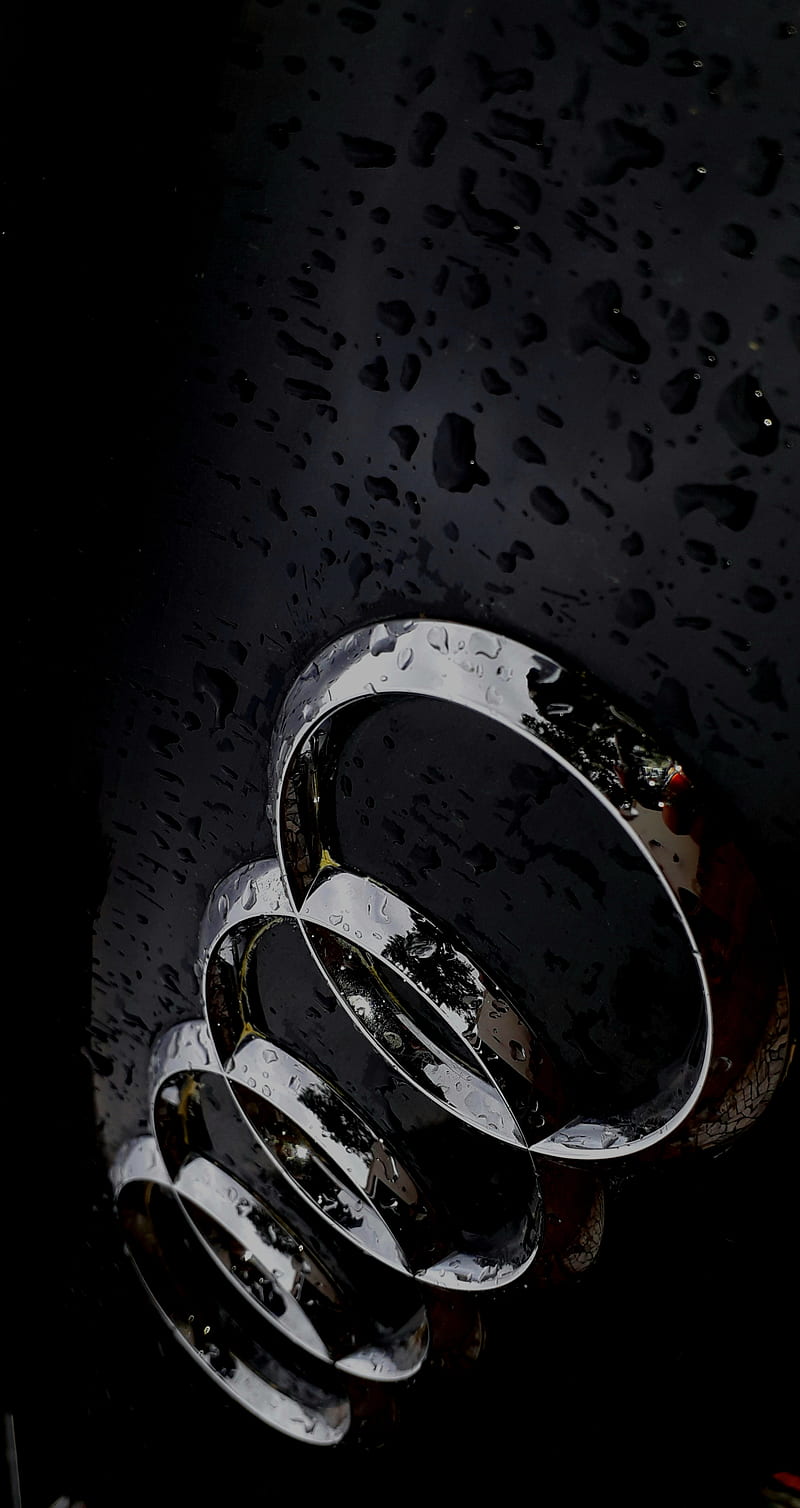 Audi, carros, destiny, drops, rain drops, ring, rings, symbol, HD phone wallpaper