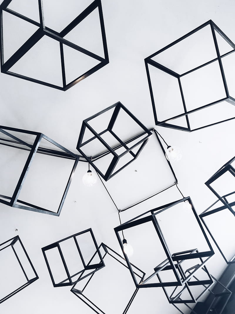Gray Metal Cubes Decorative, HD phone wallpaper