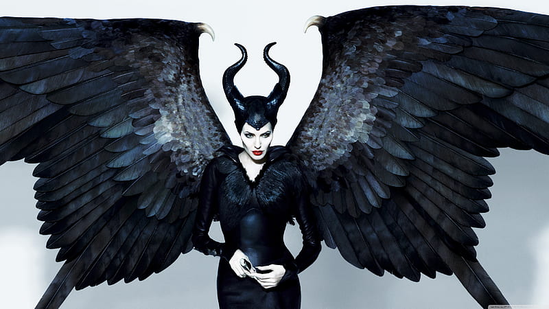 Maleficent, angelina, beauty, dark, disney, jolie, sleeping beauty, wings, HD wallpaper