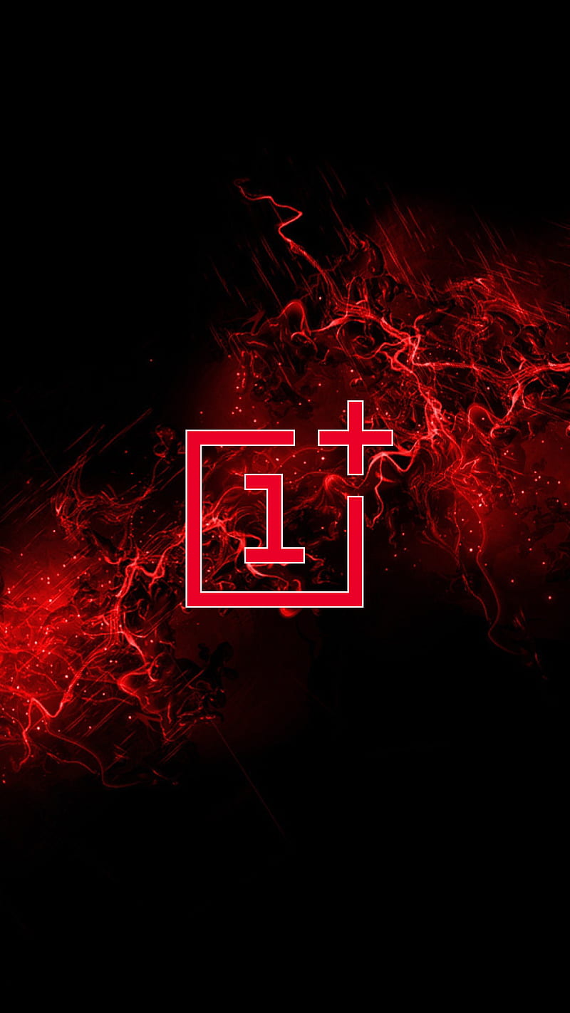 Oneplus Red on Black, fire, HD phone wallpaper
