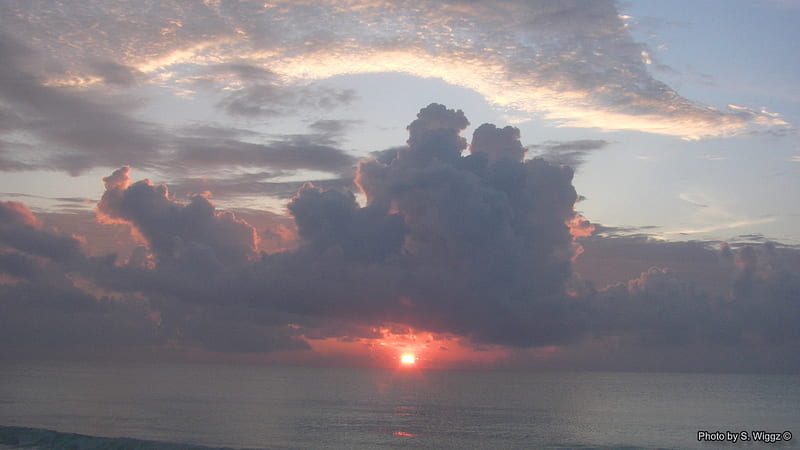 Cancun Sunrise, Sand, Clouds, Mexico, Waves, Ocean, beach, Sunrise, Cancun, Sky, HD wallpaper