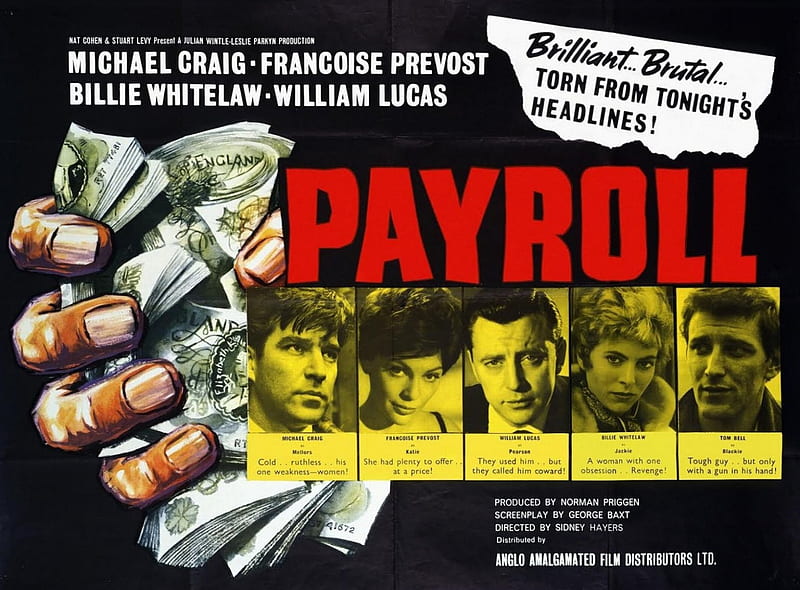 Classic Movies - Payroll (1961), British Films, Classic Movies, Tom Bell, Michael Craig, Billie Whitelaw, Kenneth Griffith, Payroll Movie, British Movies, HD wallpaper