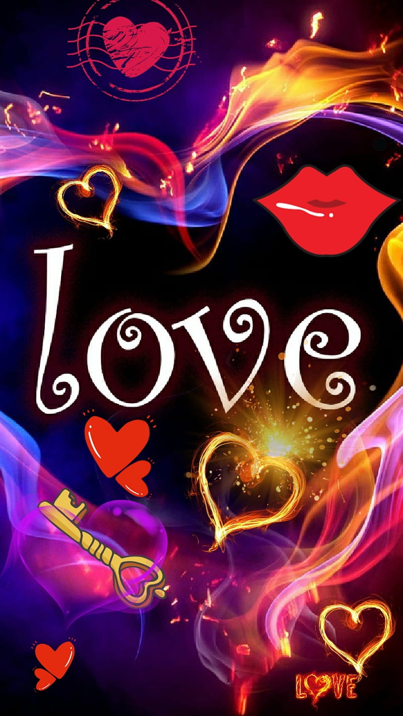 Dulce, colirsmblack, corazones, llave, lios, candado, amor, neón, franqueo,  rojo, Fondo de pantalla de teléfono HD | Peakpx