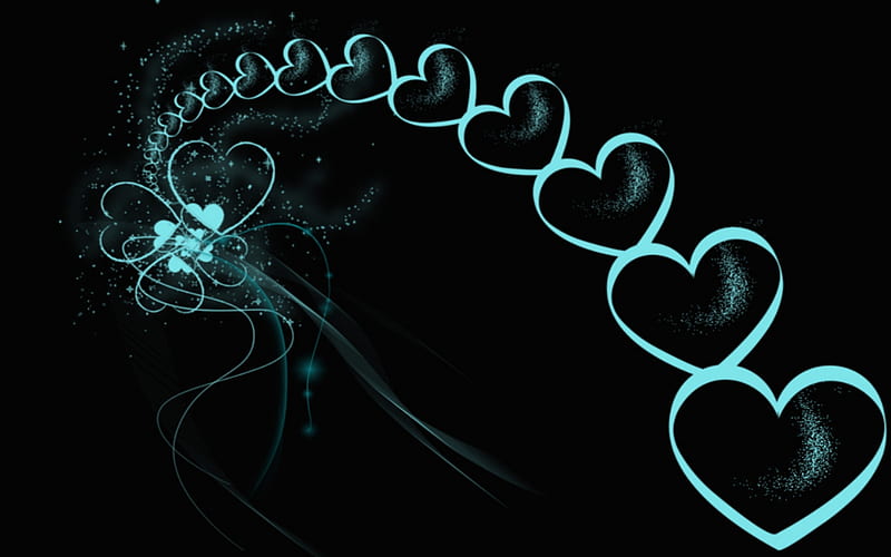 Heart Strings, graphy, 3d and cg, corazones, abstract, other, HD wallpaper