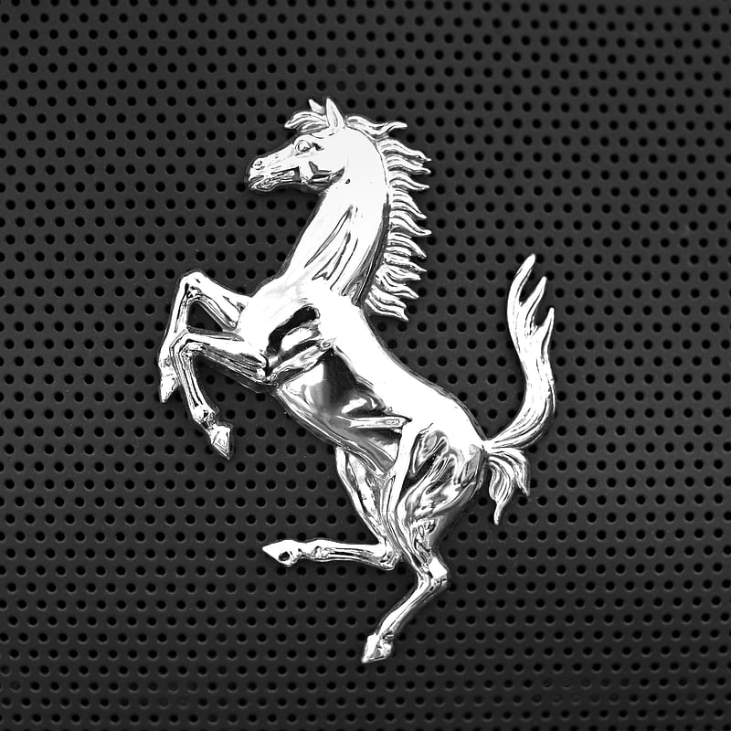 Ferrari Logo, car, carbon black, ferrari, logo, HD wallpaper